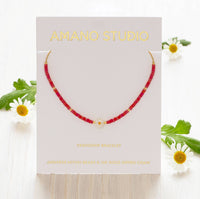 Daisy and Japanese Bead Friendship Bracelet