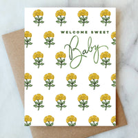 Welcome Sweet Flower Baby Card