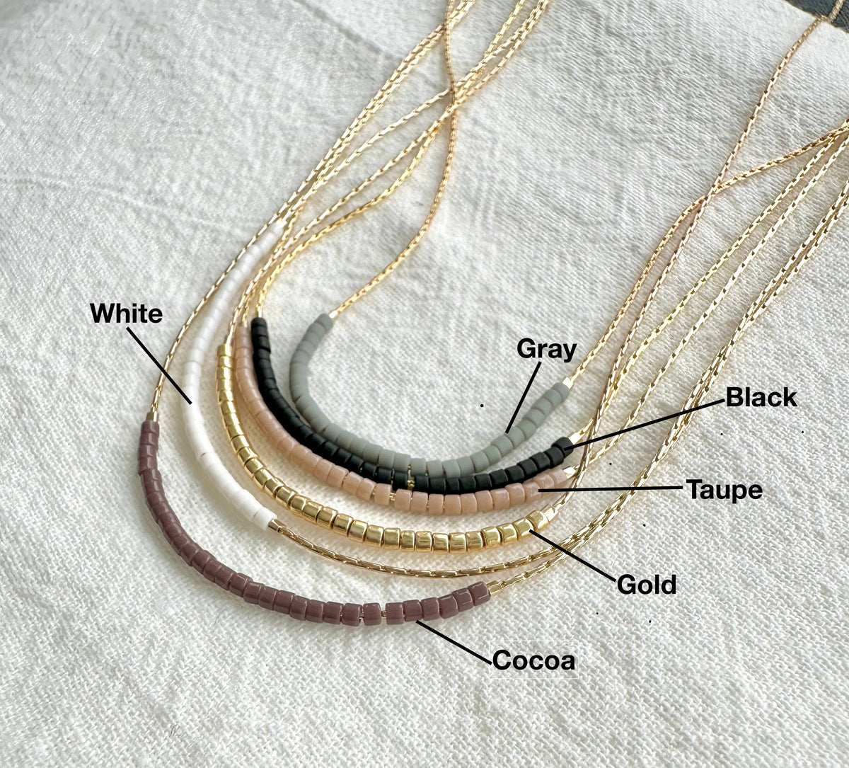 Thin Minimalist Necklace - "Original Neutrals" 