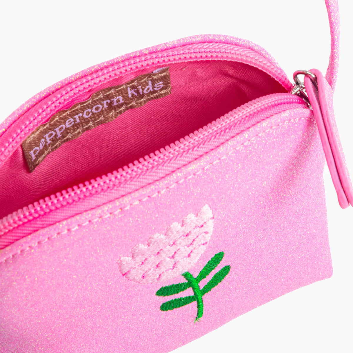 Sparkly Purse with Flower Embroidery