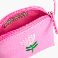 Sparkly Purse with Flower Embroidery