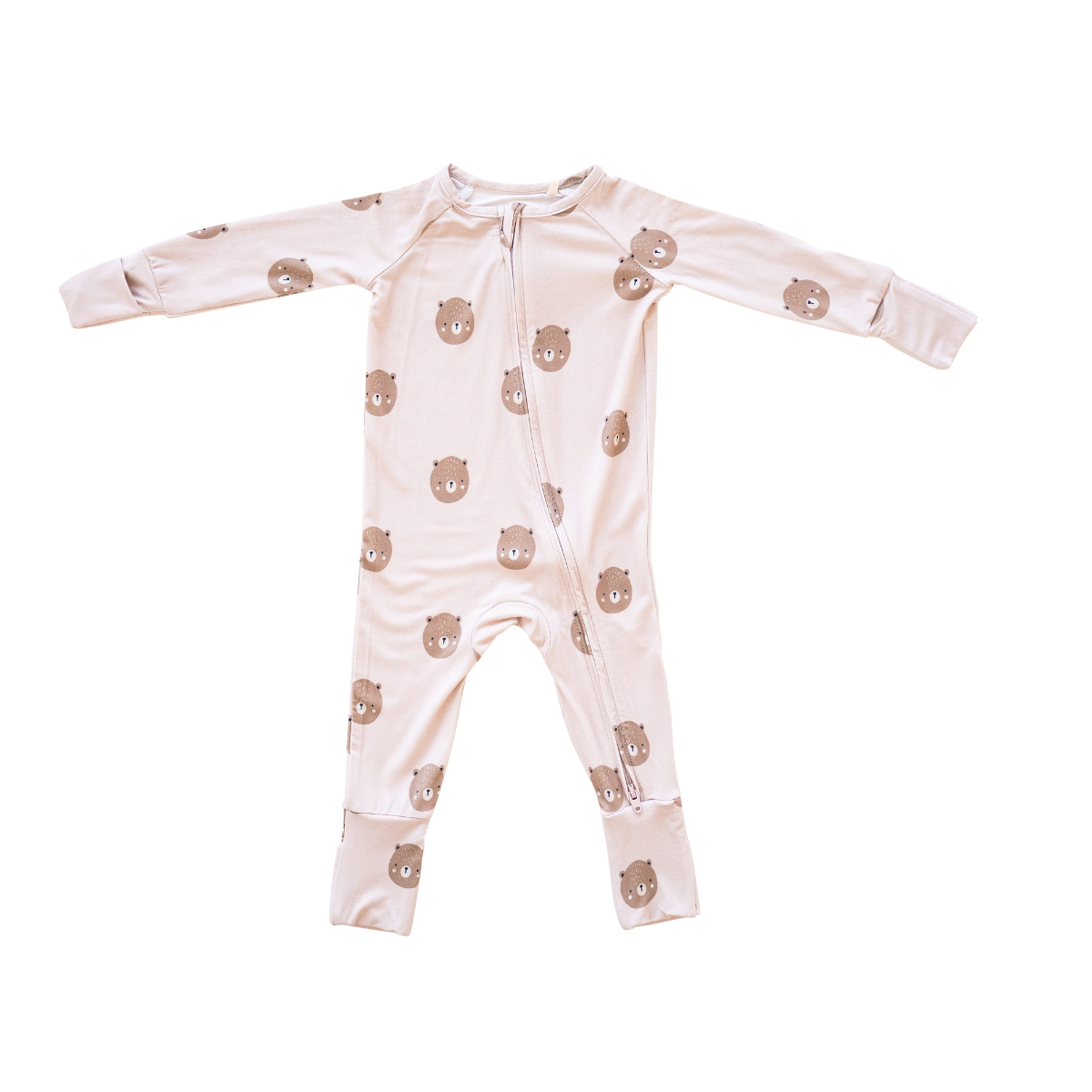 Bamboo 2-Way Convertible Zip Onesie Romper - Teddy