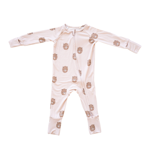 Bamboo 2-Way Convertible Zip Onesie Romper - Teddy