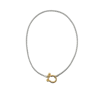 Carabiner Charm-Wheat Chain Stainless Necklace