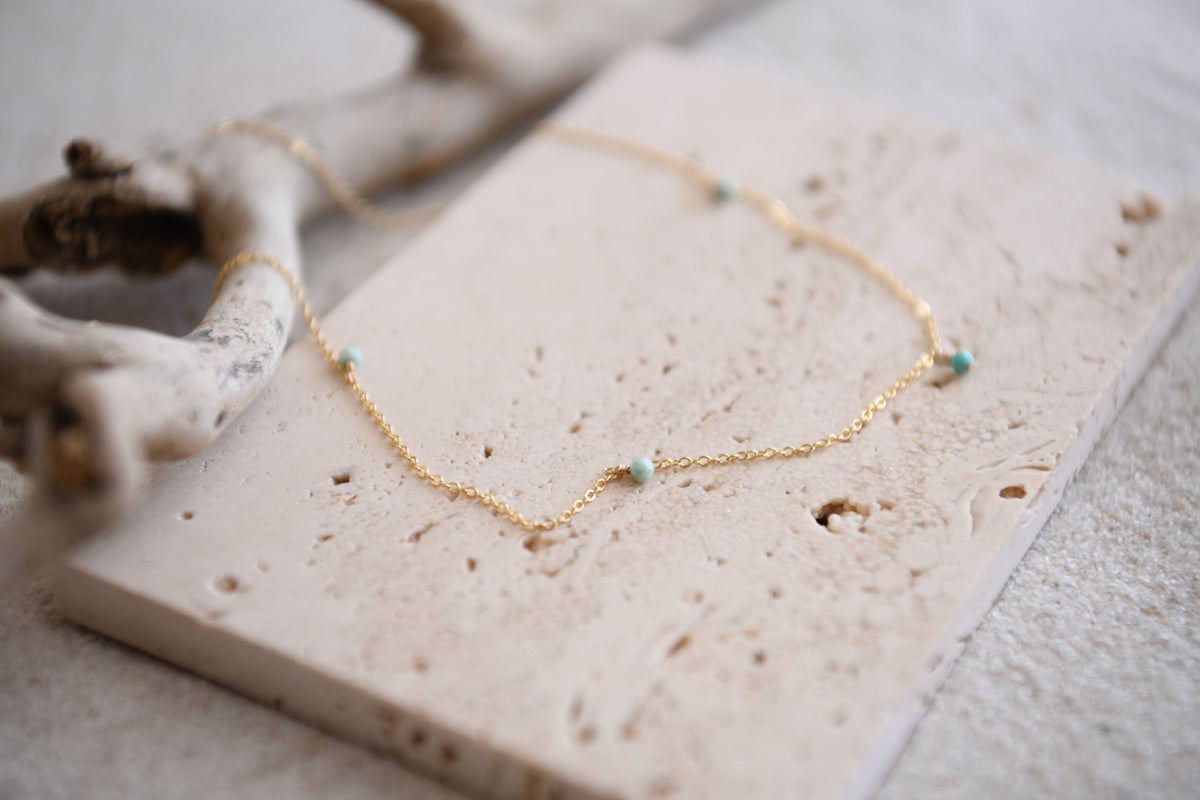 Whimsical Boho Gold Necklaces with Natural Stone Accents