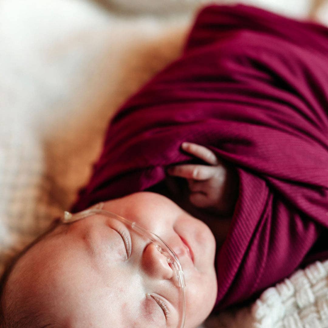 Ribbed Swaddle Blanket - Magenta