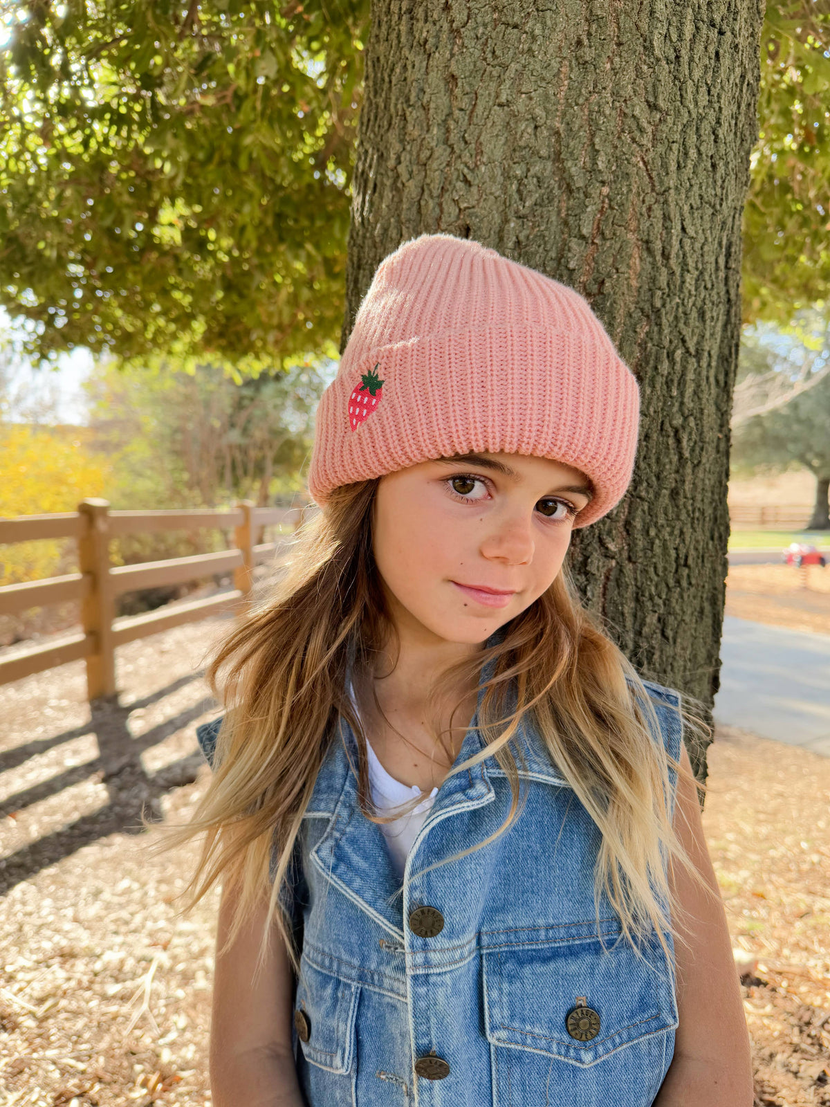 Kids Sweet Strawberry Patch Knit Beanie- All Ages