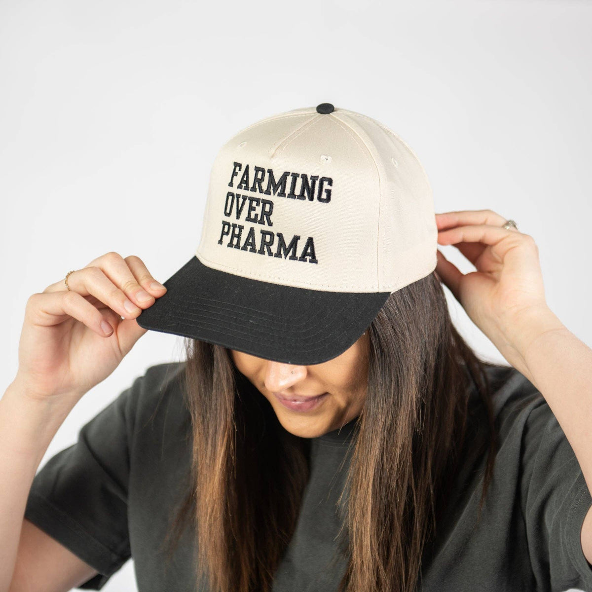 Farming over Pharma Embroidered Trucker Hat
