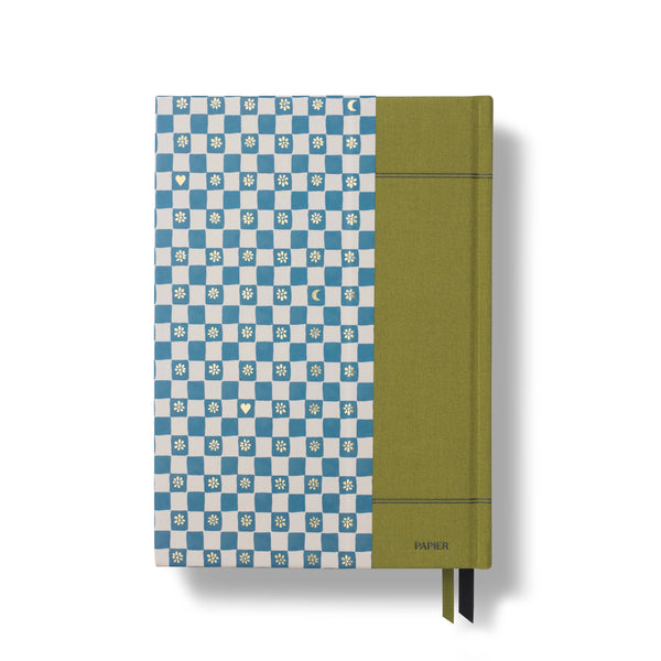 Guided Wellness Journal, A5 Fabric Hardcover - Night Sky