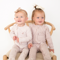 Bamboo 2-Way Convertible Zip Romper | Mocha Bloom