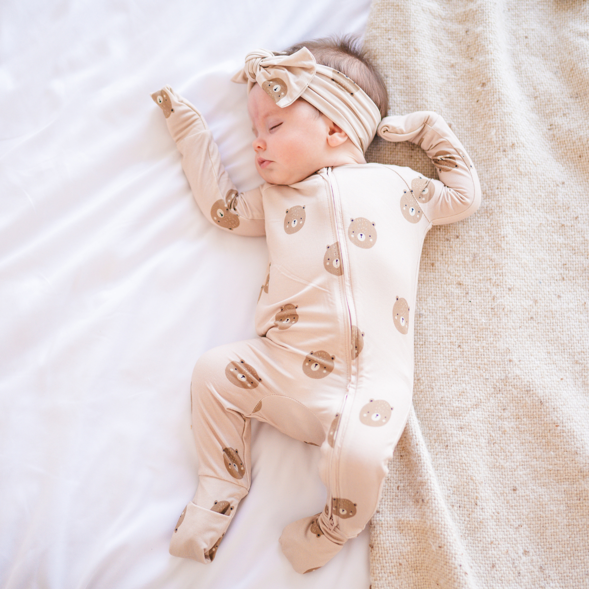 Bamboo 2-Way Convertible Zip Onesie Romper - Teddy