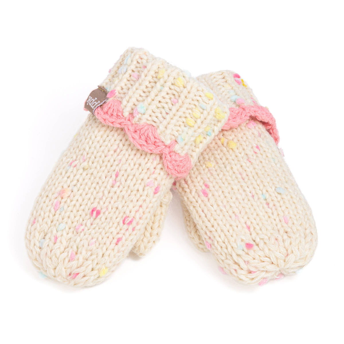 Knit Mittens with Lace