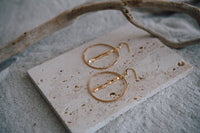 Hepburn Pearl or Gold Beaded Drop Hoop Earrings