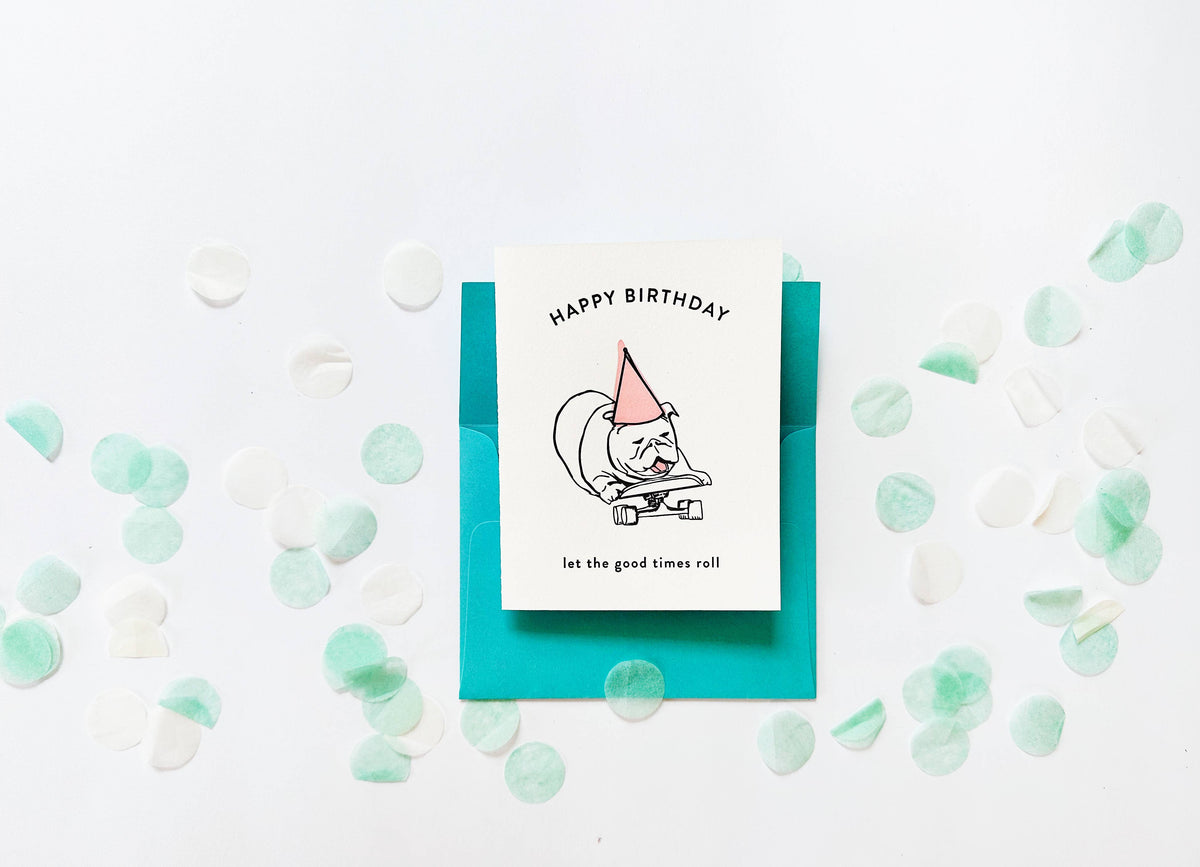 Roller Dog Birthday Card