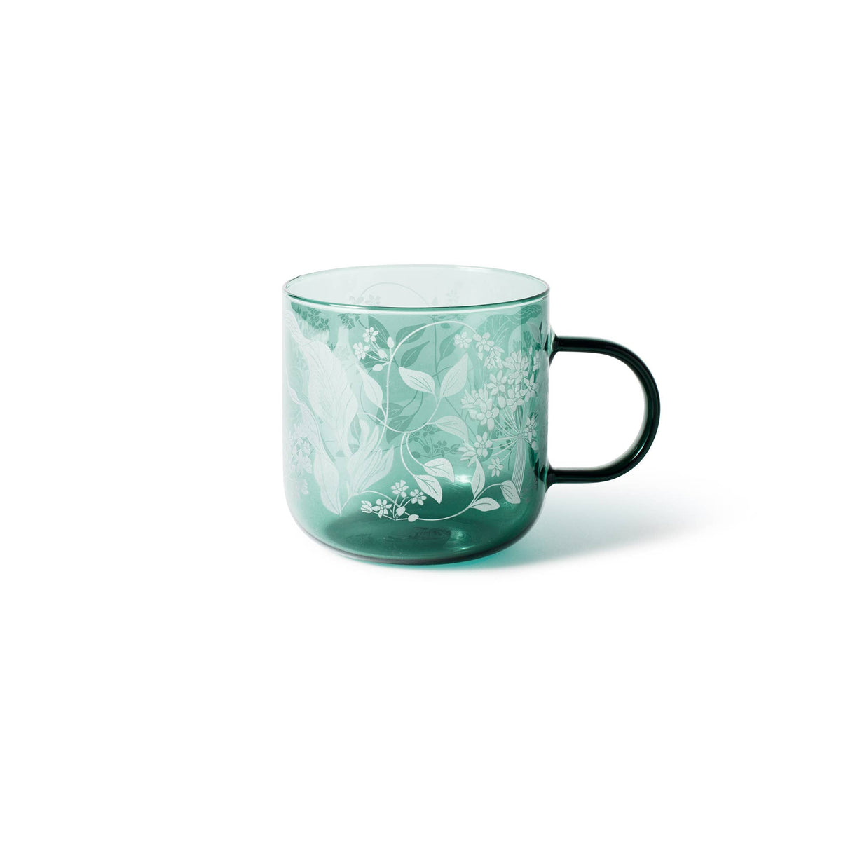 Green Nouveau Glass Mug