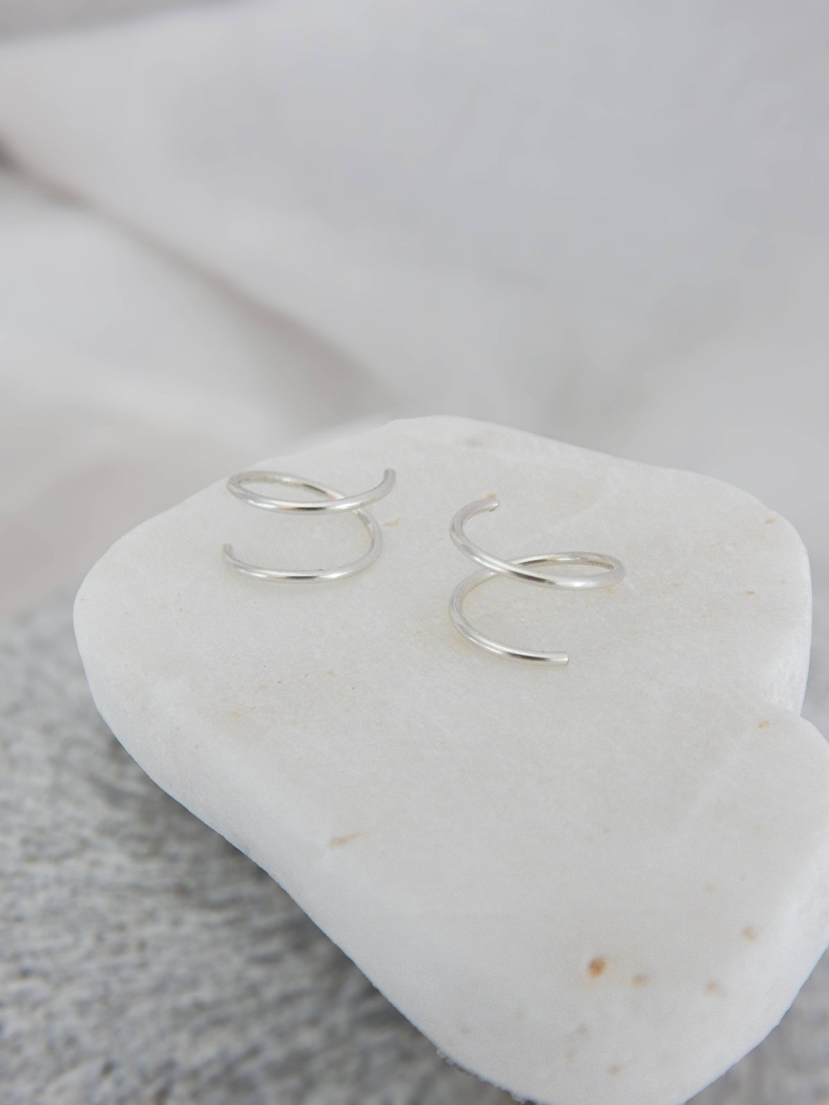 Twist-In Double Huggie Hoop Earrings - Hypoallergenic