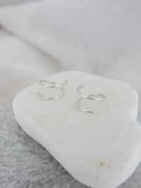 Twist-In Double Huggie Hoop Earrings - Hypoallergenic