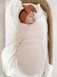 Tan Stripe / Ribbed Swaddle