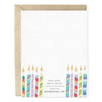 Candle Birthday Wishes Hand-Illustrated Greeting Card
