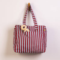 Daytrip Tote - Awning Stripe Chili Pepper
