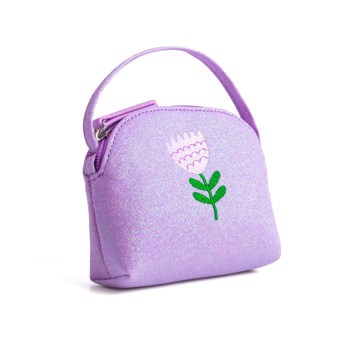 Sparkly Purse with Flower Embroidery