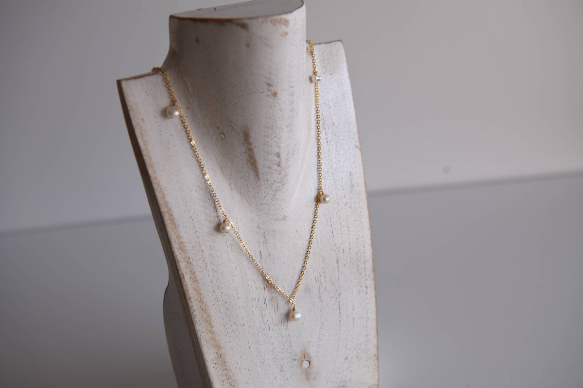 Whimsical Boho Gold Necklaces with Natural Stone Accents