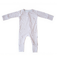 Bamboo 2-Way Convertible Zip Romper | Mocha Bloom