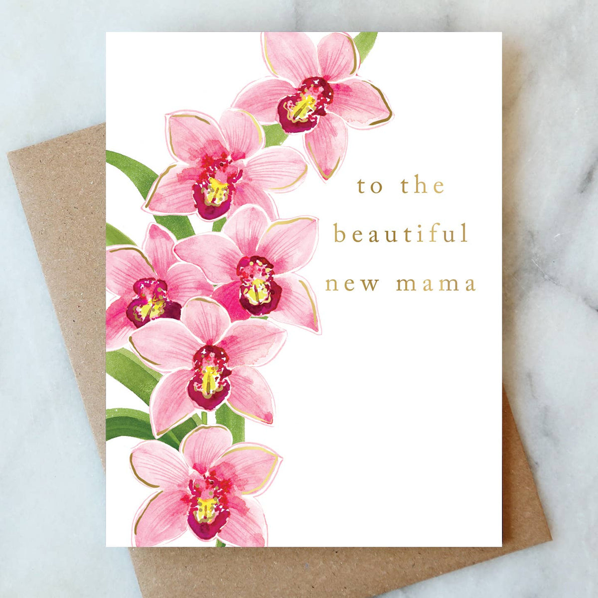 Beautiful New Mama Orchid Card