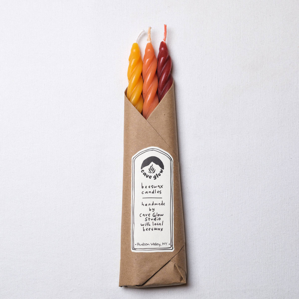 Sunrise Spiral Beeswax Candles - Set of 3