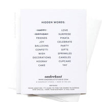 Happy Birthday Word Search Greeting Card