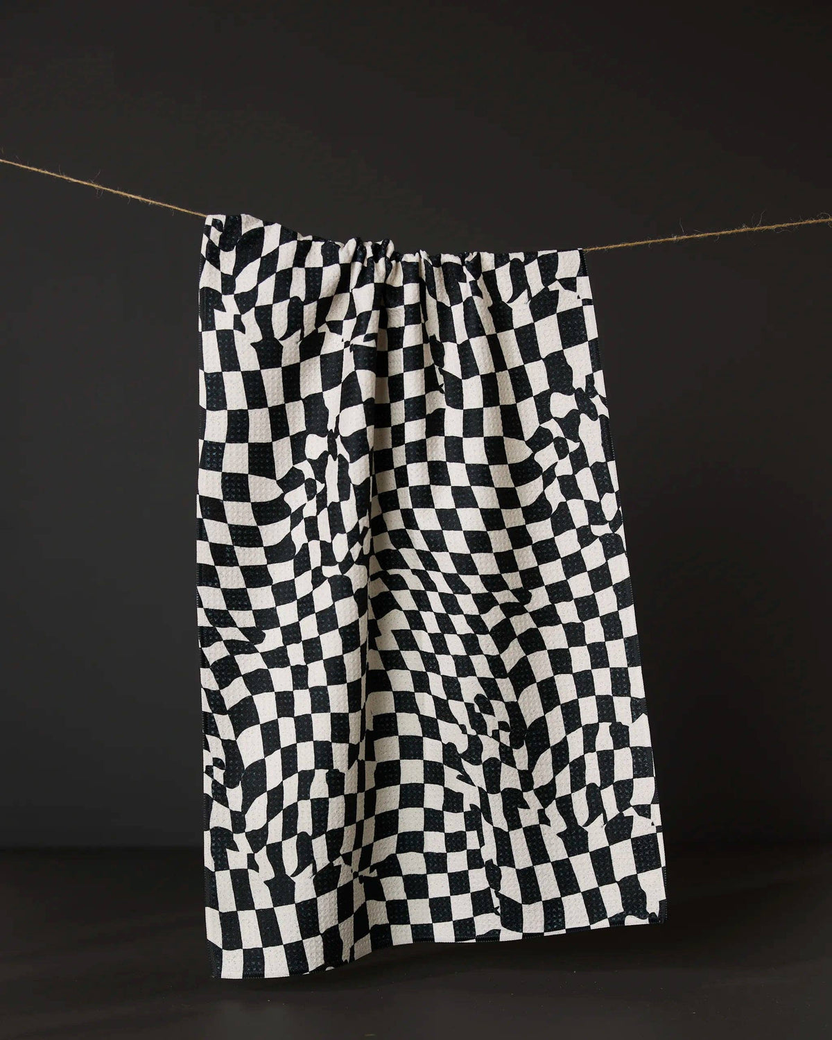 Glitchy Check Tea Towel