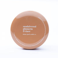 Ochre tin: sandalwood + plumeria + tiare 14 oz candle
