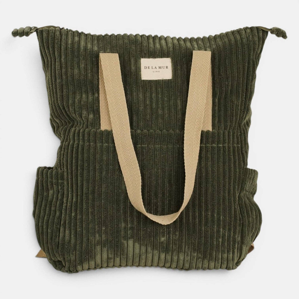 Olive Green Corduroy Backpack - Shoulder Bag (Musgo)
