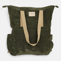 Olive Green Corduroy Backpack - Shoulder Bag (Musgo)