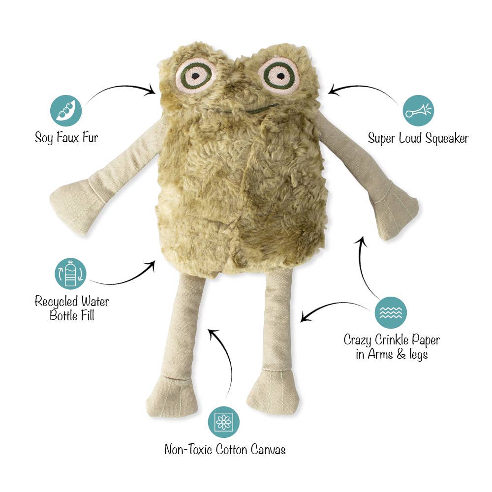 Earth Friendly Jump Around Frog Dog Toy
