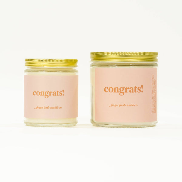 Congrats! • soy candle • 2 sizes, 2 colors to choose from