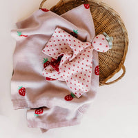 Strawberry - Organic Cotton Jacquard Baby Blanket