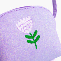 Sparkly Purse with Flower Embroidery
