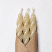 Sand Spiral Beeswax Candles - Set of 3