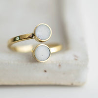 Brass Wrap Ring with Recycled Bone