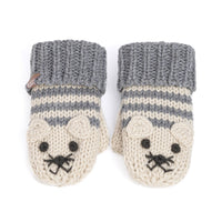 Knitted Cat Mittens - Toddler / Little Kids / Big Kid - Gray