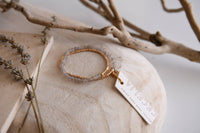 Gemstone Wrap Bracelet with Faceted Gold Beads