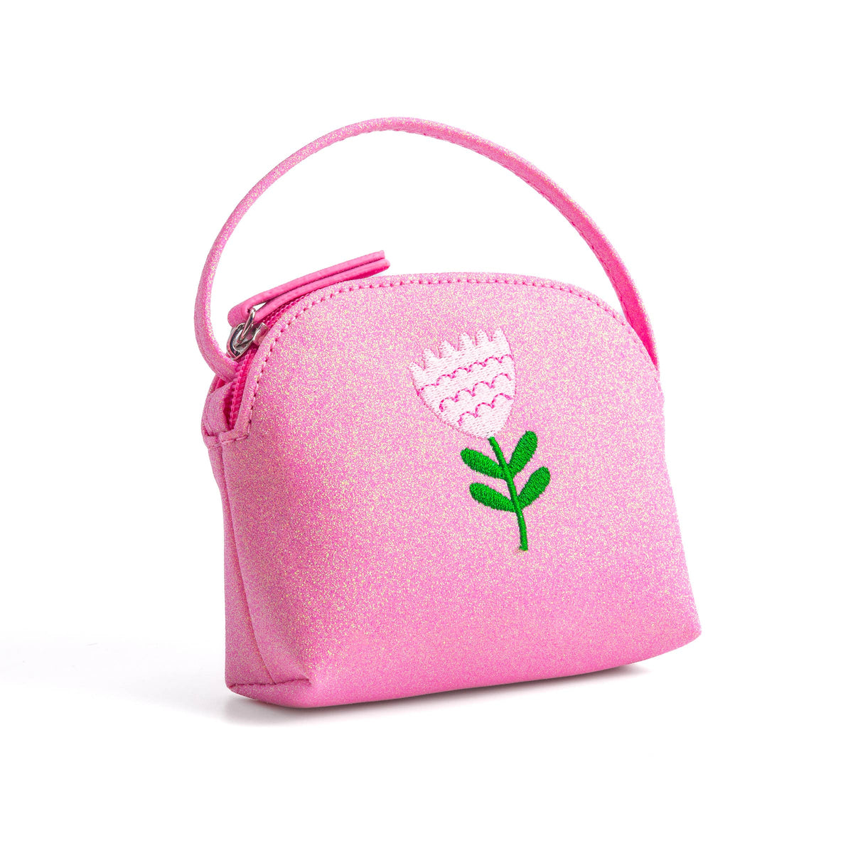 Sparkly Purse with Flower Embroidery