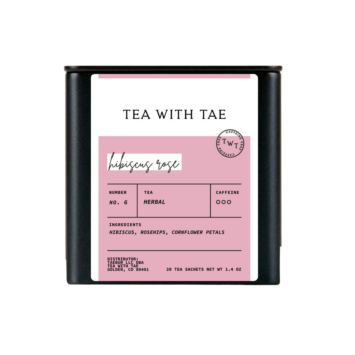 HIbiscus Rose Herbal Tea Gift Tin (20 tea bags)
