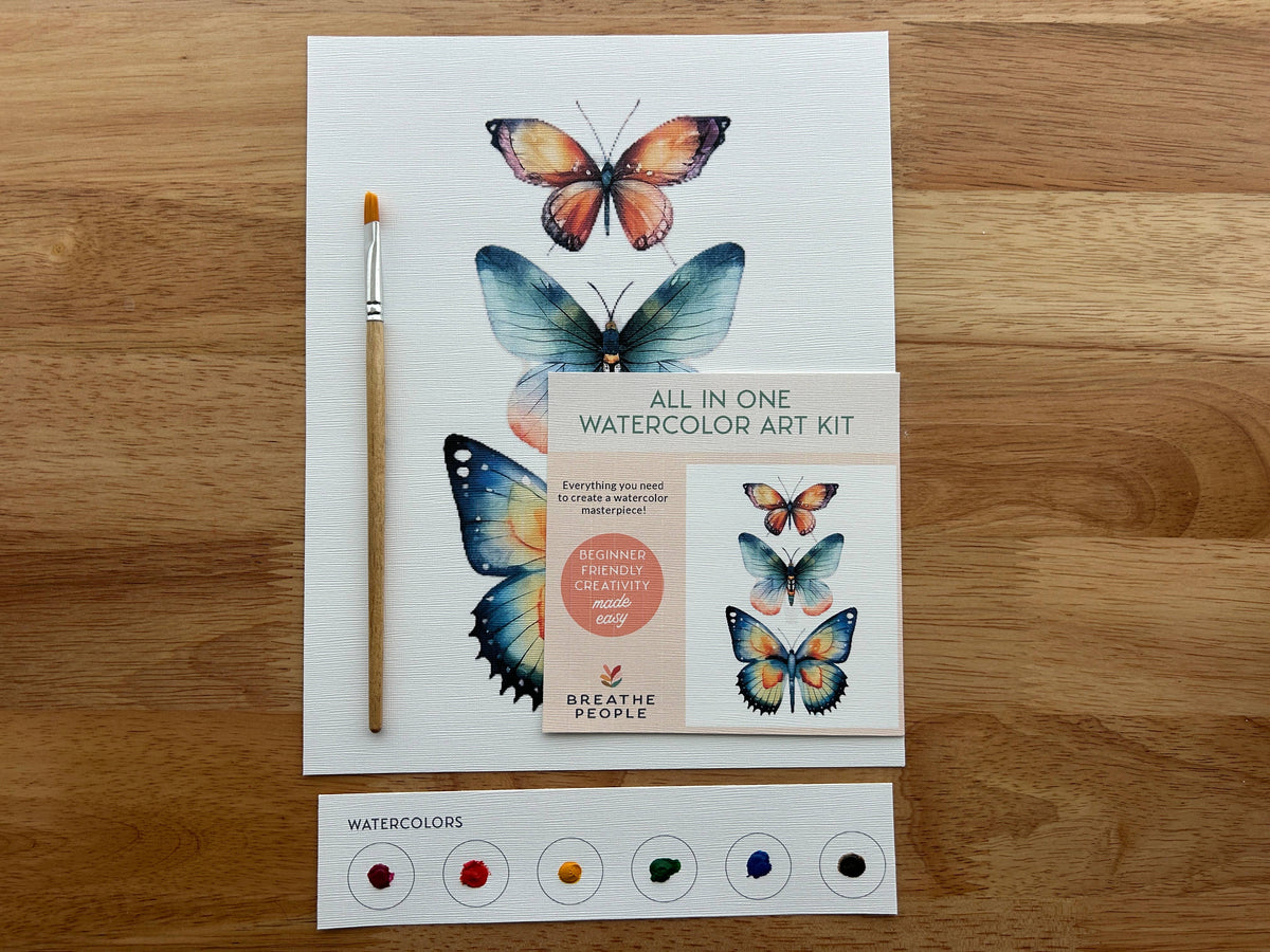 All-In-One Beginner Watercolor Kit - Butterflies