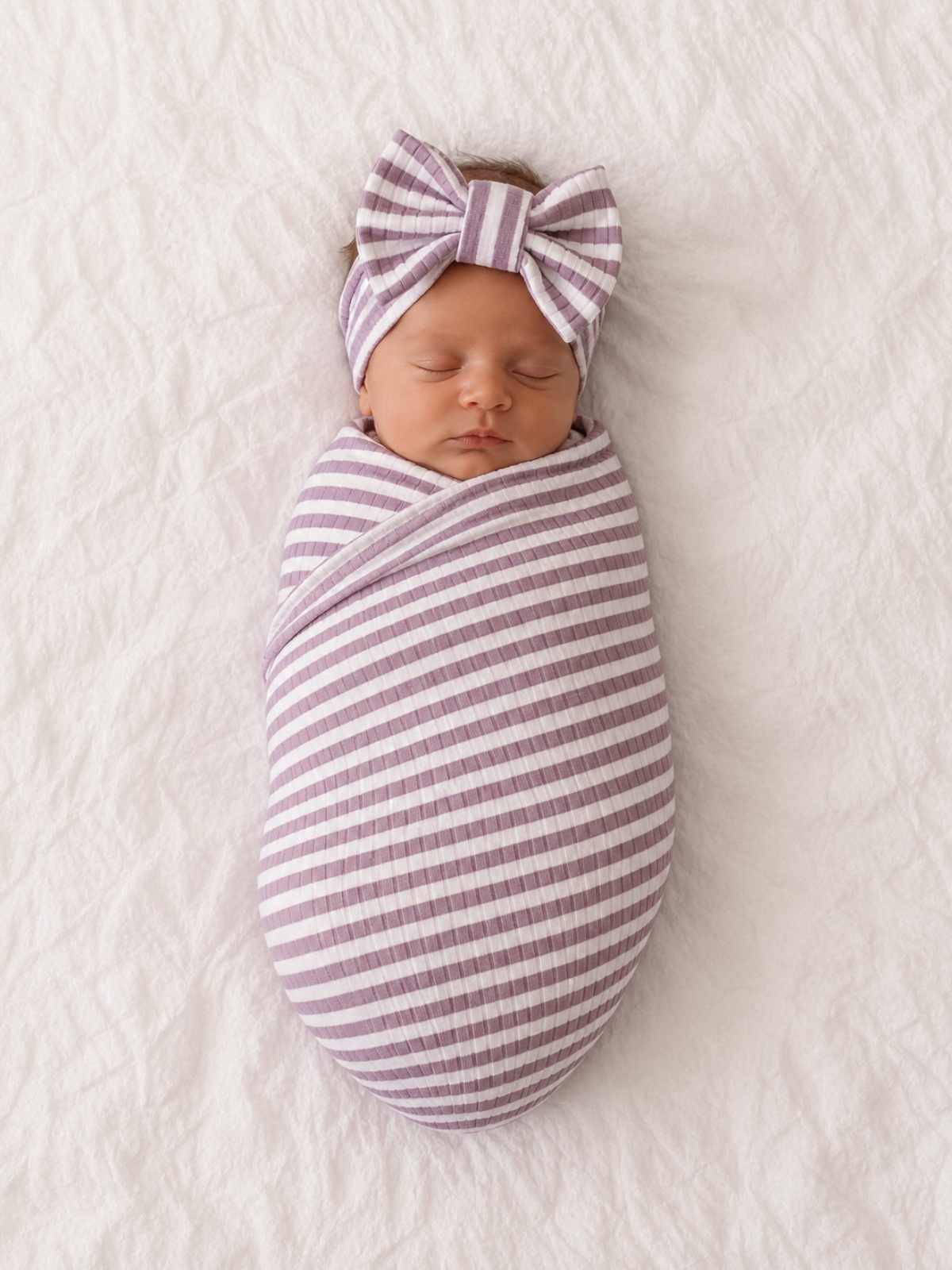Violet Stripe / Ribbed Swaddle