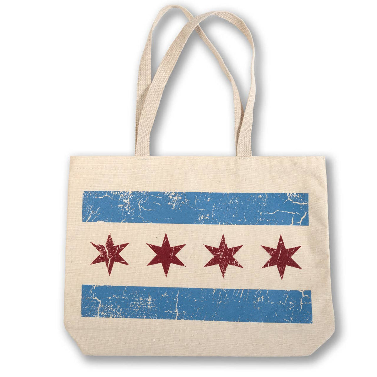 Distressed Chicago Flag Tote Bag