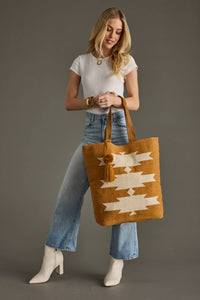 Camel & Cream Aztec Tote