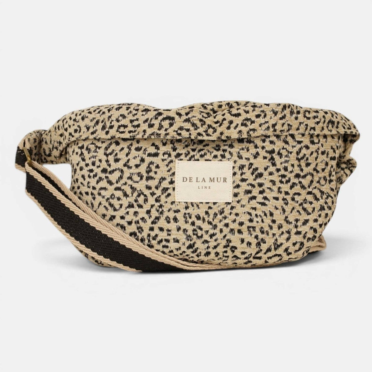 Beige & Black Leopard Jacquard Fanny Pack (Koto)
