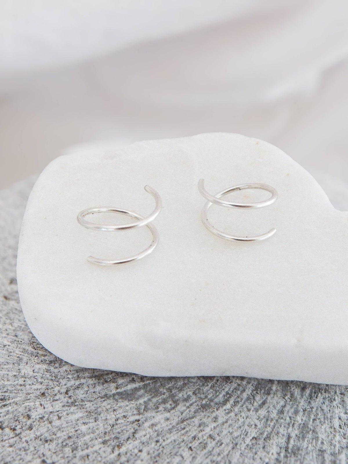 Twist-In Double Huggie Hoop Earrings - Hypoallergenic